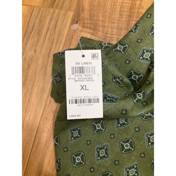 NWT  Men's Club Room Luxury Linen  Green Short Sleeve  Size: XL - Picture 8 of 12